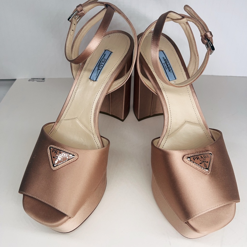 Prada High-heeled satin sandals